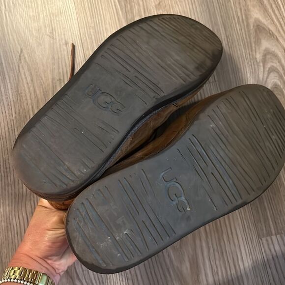 MENS UGG BOSLEY CHESTNUT SHEARLING LINED WATERPROOF WINTER BOOT EUC SIZE 10 - Picture 10 of 10